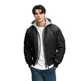 Superdry - MA1 M5012355A-12A - Chaqueta Bomber negra acolchada con capucha - Hombre