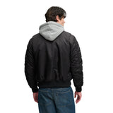Superdry - MA1 M5012355A-12A - Chaqueta Bomber negra acolchada con capucha - Hombre