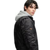 Superdry - MA1 M5012355A-12A - Chaqueta Bomber negra acolchada con capucha - Hombre