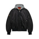 Superdry - MA1 M5012355A-12A - Chaqueta Bomber negra acolchada con capucha - Hombre