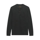 Superdry - Henley M6010975A-AFB - Camiseta negra de punto waffle y manga larga - Hombre