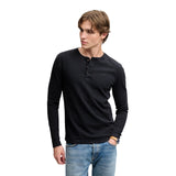 Superdry - Henley M6010975A-BTN - Camiseta azul marino de punto waffle y manga larga - Hombre