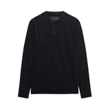 Superdry - Henley M6010975A-BTN - Camiseta azul marino de punto waffle y manga larga - Hombre