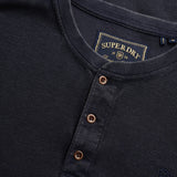 Superdry - Henley M6010975A-BTN - Camiseta azul marino de punto waffle y manga larga - Hombre