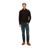 Superdry - M6110681A_UF9 – Jersey ligero de algodón con textura con cuello redondo acanalado - Hombre