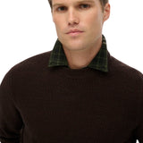 Superdry - M6110681A_UF9 – Jersey ligero de algodón con textura con cuello redondo acanalado - Hombre