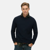 Superdry - M6110681A_XKP – Jersey ligero de algodón con textura con cuello redondo acanalado - Hombre