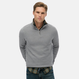 Superdry - M6110682A_39Q – Jersey de algodón con textura con media cremallera - Hombre
