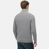 Superdry - M6110682A_39Q – Jersey de algodón con textura con media cremallera - Hombre