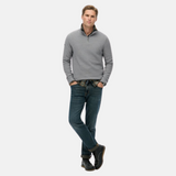 Superdry - M6110682A_39Q – Jersey de algodón con textura con media cremallera - Hombre