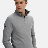 Superdry - M6110682A_39Q – Jersey de algodón con textura con media cremallera - Hombre