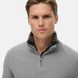 Superdry - M6110682A_39Q – Jersey de algodón con textura con media cremallera - Hombre