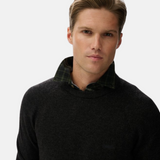 Superdry - M6110689A_H8T – Jersey de mezcla de lana con ribetes de canalé y mangas raglán - Hombre