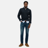 Superdry - M6110706A_11S – Jersey de punto de algodón de media cremallera con puños y bajos de canalé - Hombre