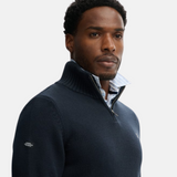 Superdry - M6110706A_11S – Jersey de punto de algodón de media cremallera con puños y bajos de canalé - Hombre