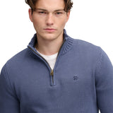 Superdry - M6110764A-27S - Jersey azul de corte ajustado con media cremallera - Hombre