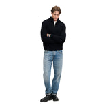Superdry - Jacob M6110770A-98T - Jersey azul marino de punto cable con media cremallera - Hombre