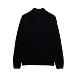 Superdry - Jacob M6110770A-98T - Jersey azul marino de punto cable con media cremallera - Hombre