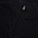 Superdry - Jacob M6110770A-98T - Jersey azul marino de punto cable con media cremallera - Hombre