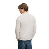 Superdry - Texture Knit M6110777A-71D - Jersey blanco roto de punto con textura - Hombre