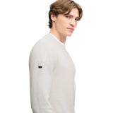 Superdry - Texture Knit M6110777A-71D - Jersey blanco roto de punto con textura - Hombre