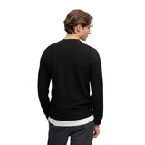 Superdry - Texture Knit M6110777A-AYN - Jersey negro 100% algodón de punto con textura - Hombre