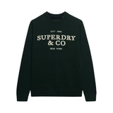 Superdry - M6110788A-20E - Jersey verde oscuro 100% algodón orgánico con gráfico aplicado - Hombre