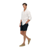 Superdry – Merchant M7110520A-98T – Pantalones cortos azul marino de lino y algodón - Hombre