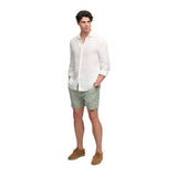 Superdry – Merchant M7110520A-J3C – Pantalones cortos verdes de lino y algodón - Hombre