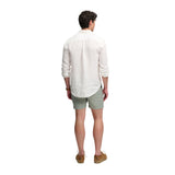 Superdry – Merchant M7110520A-J3C – Pantalones cortos verdes de lino y algodón - Hombre