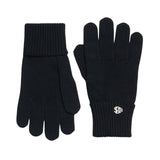 Superdry - M9310564A-02A - Guantes negros de punto acanalado 100% algodón con logo bordado