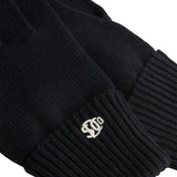Superdry - M9310564A-02A - Guantes negros de punto acanalado 100% algodón con logo bordado