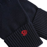 Superdry - M9310564A-98T - Guantes azul marino de punto acanalado 100% algodón con logo bordado