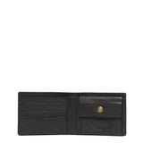 Superdry - M9810388A-02A - Cartera clásica de cuero negro con monedero con cierre a presión (10,5x8,5 cm.)
