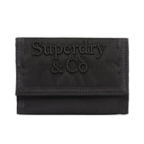 Superdry - Outdoor M9810389A-02A - Cartera negra con cierre de velcro y monedero con cremallera