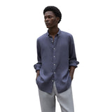 MALIBUALF_LIGHT-Camisa de lino Malibu azul Ecoalf para hombre