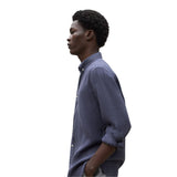 MALIBUALF_LIGHT-Camisa de lino Malibu azul Ecoalf para hombre