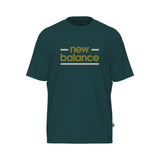 New Balance – Linear Lines MT53927-AAV – Camiseta verde de manga corta 100% algodón - Hombre