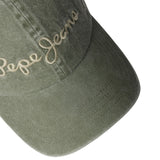 Pepe Jeans – Alix PG0400003-725 – Gorra verde ajustable de sarga de algodón con logo bordado