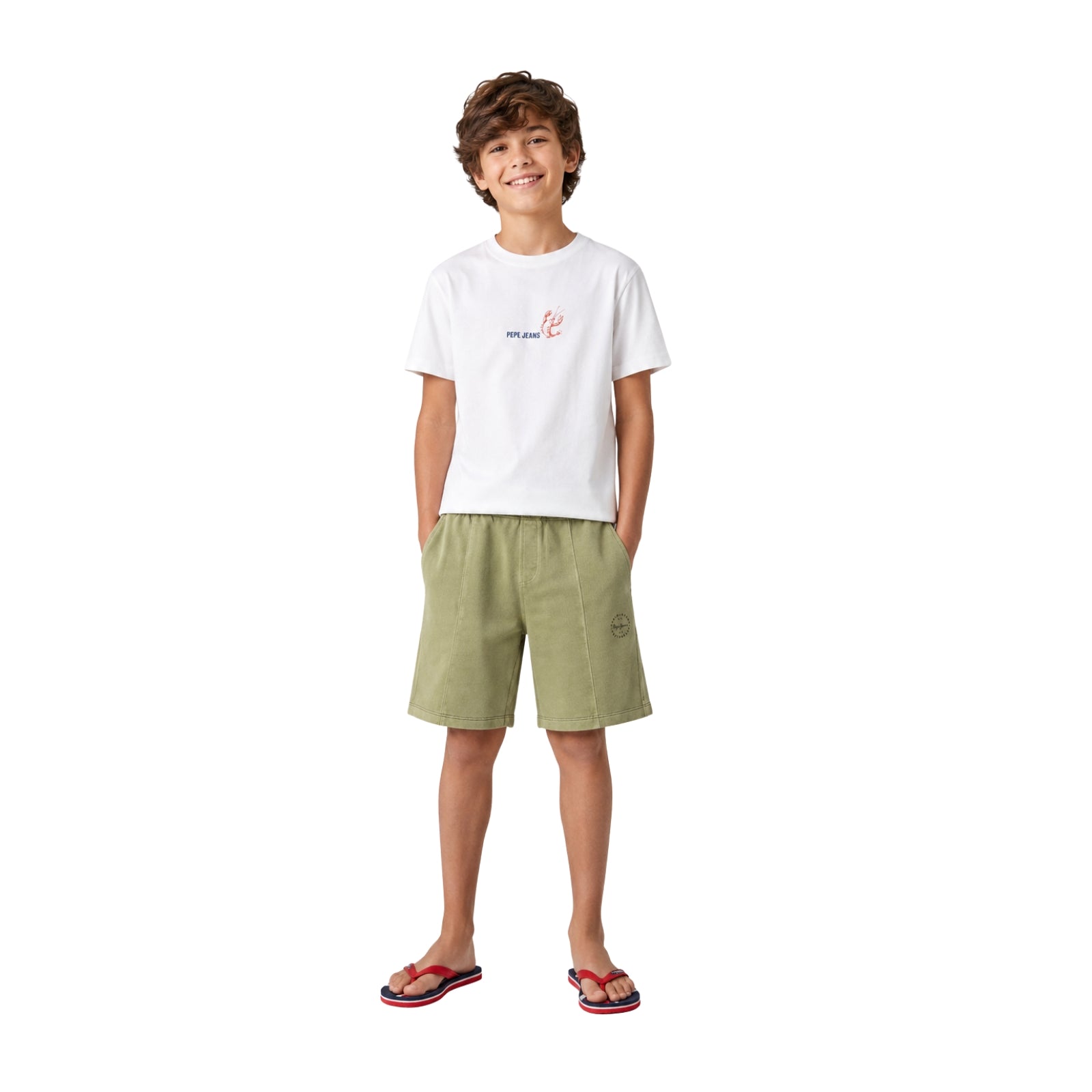 Camiseta blanca de niño Pepe Jeans con estampado divertido Konestilochic