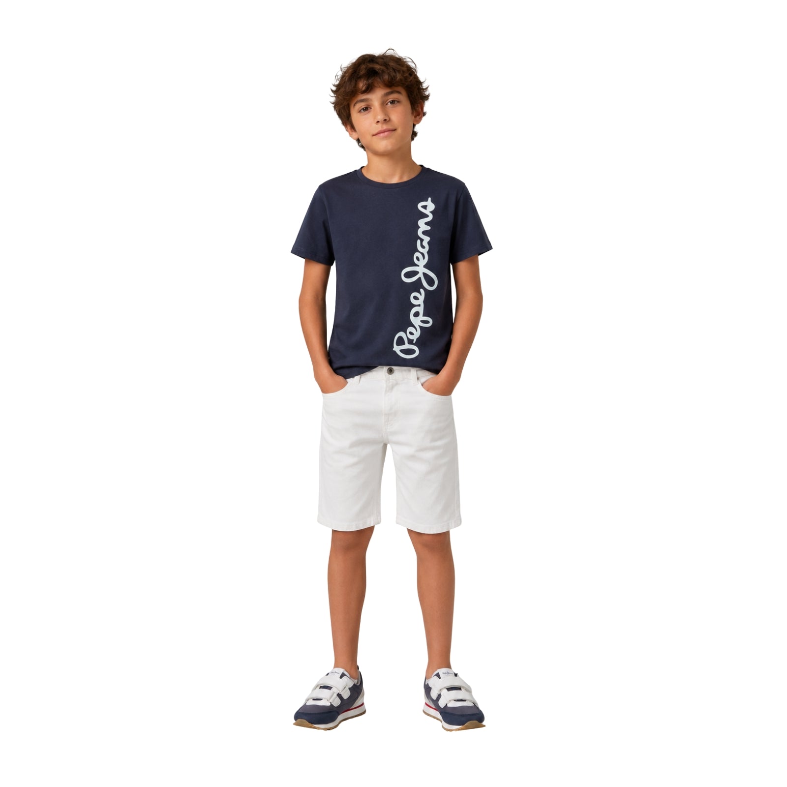 Camiseta azul de niño Pepe Jeans con logo estampado | Konestilochic