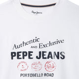 Pepe Jeans – Carter PB5000097-800 – Camiseta blanca de manga corta 100% algodón - Niño