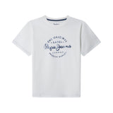 Pepe Jeans – Beckett PB5000104-800 – Camiseta blanca de manga corta 100% algodón - Niño