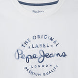 Pepe Jeans – Beckett PB5000104-800 – Camiseta blanca de manga corta 100% algodón - Niño