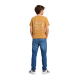 Pepe Jeans - Jaccob PB5000161-097 - Camiseta mostaza de manga corta con dibujo en la espalda - Niño