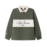 Pepe Jeans - Herrys PB5400056-672 - Polo verde 100% algodón de manga larga y corte regular - Niño