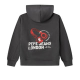 Pepe Jeans - Raymond PB5800078-987 - Sudadera gris tipo canguro 100% algodón con capucha - Niño
