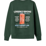 Pepe Jeans - Nicco PB5800085-697 - Sudadera verde oscuro de cuello redondo y acabados acanalados - Niño