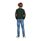 Pepe Jeans - Callum PB7000025-697 - Jersey verde de lana con manga raglán - Niño
