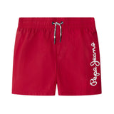 Pepe Jeans - PBB100003-264 – Bañador bermuda roja de secado rápido con logo estampado - Niño